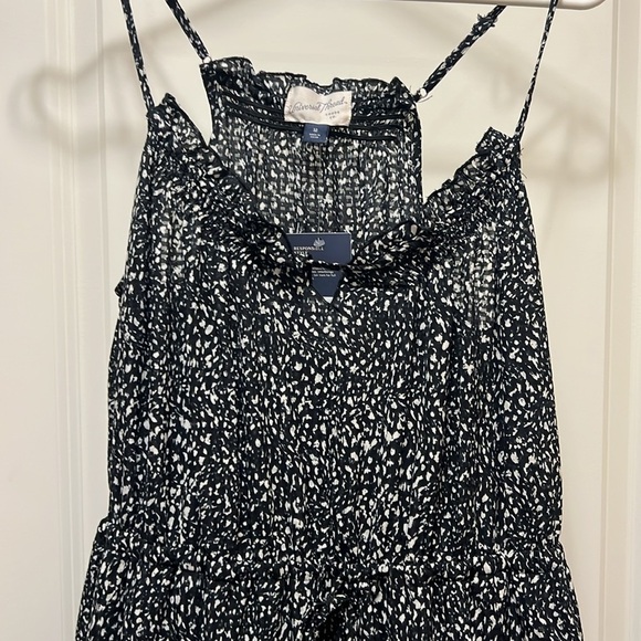 Womens Smocked Midi Sundress Universal Thread Black Cream M Maxi Pockets - Picture 3 of 9